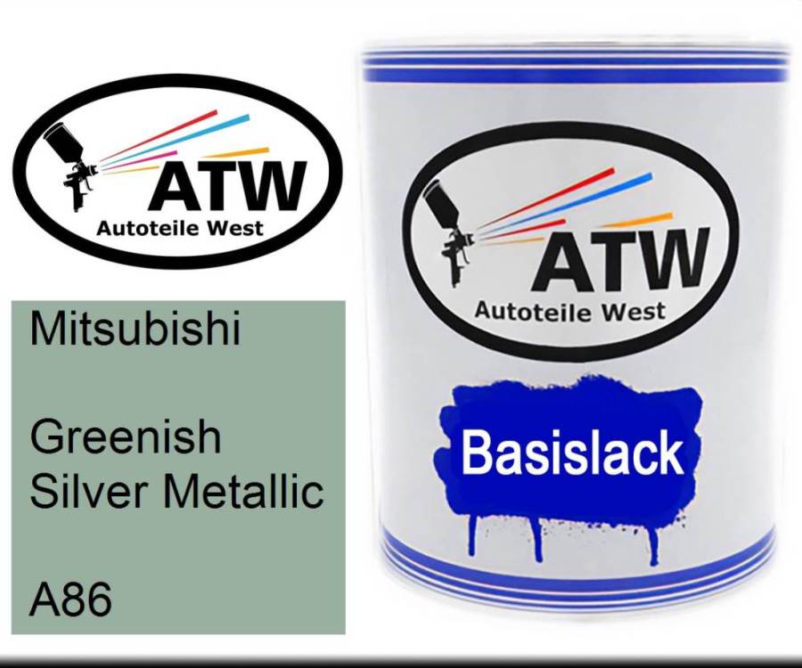 Mitsubishi, Greenish Silver Metallic, A86: 1L Lackdose, von ATW Autoteile West.